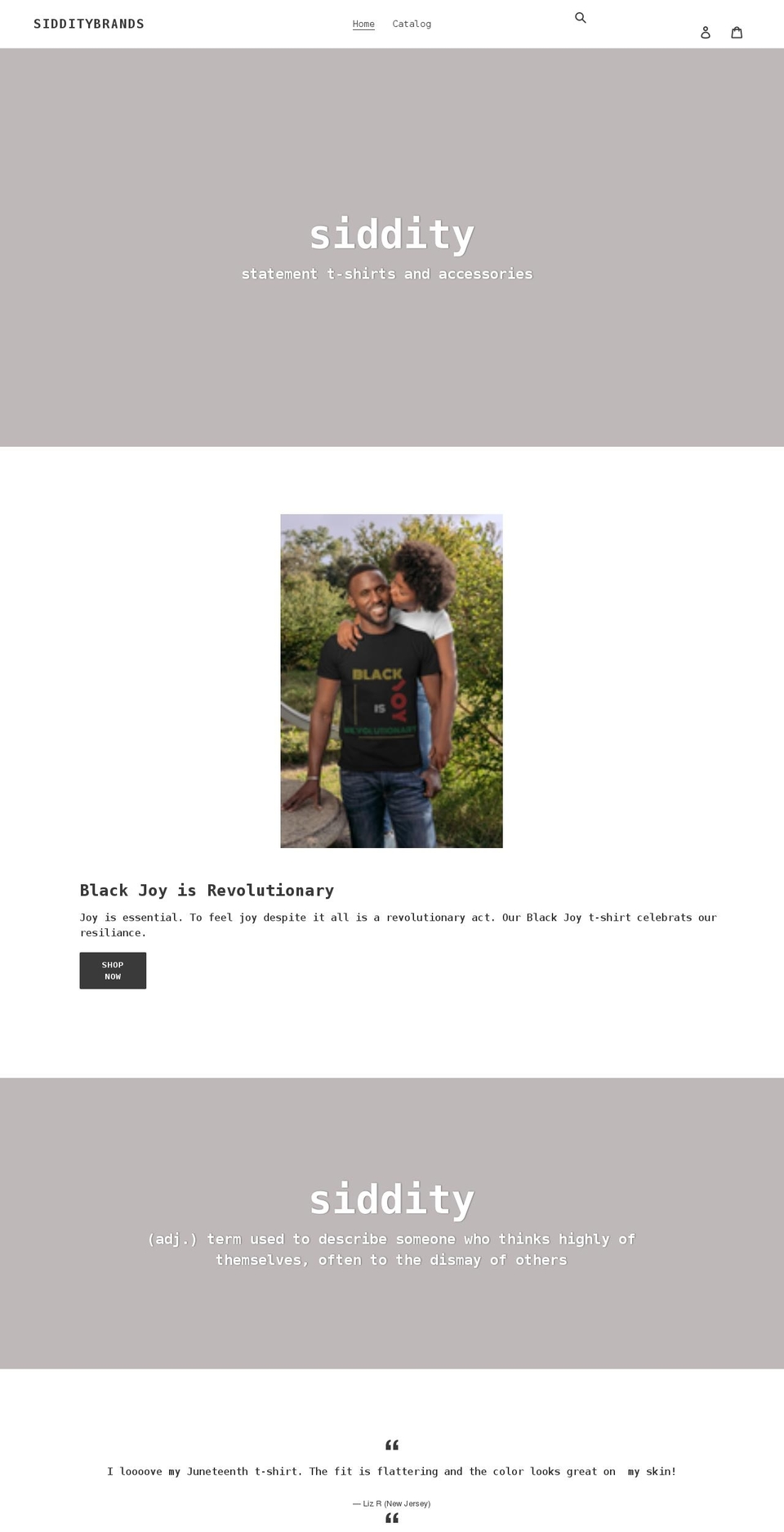 sidditybrands.com shopify website screenshot