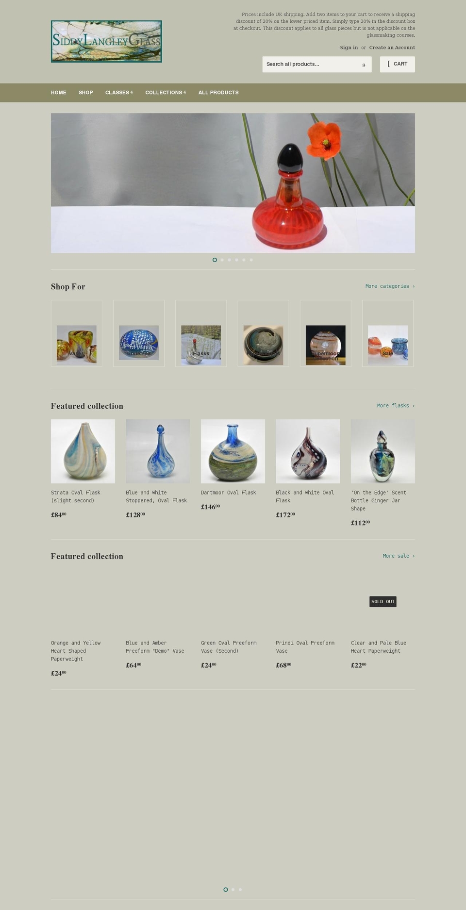 siddy-langley-glass.myshopify.com shopify website screenshot