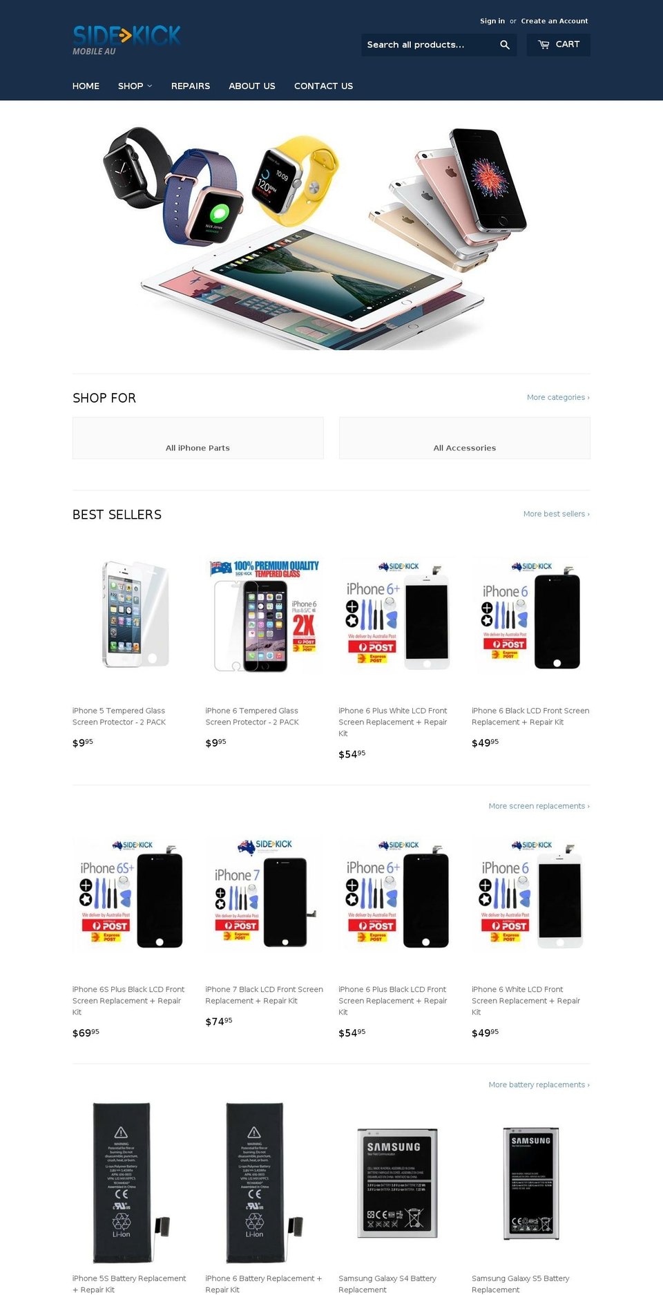 sidekickmobileau.com — Shopify storefront screenshot