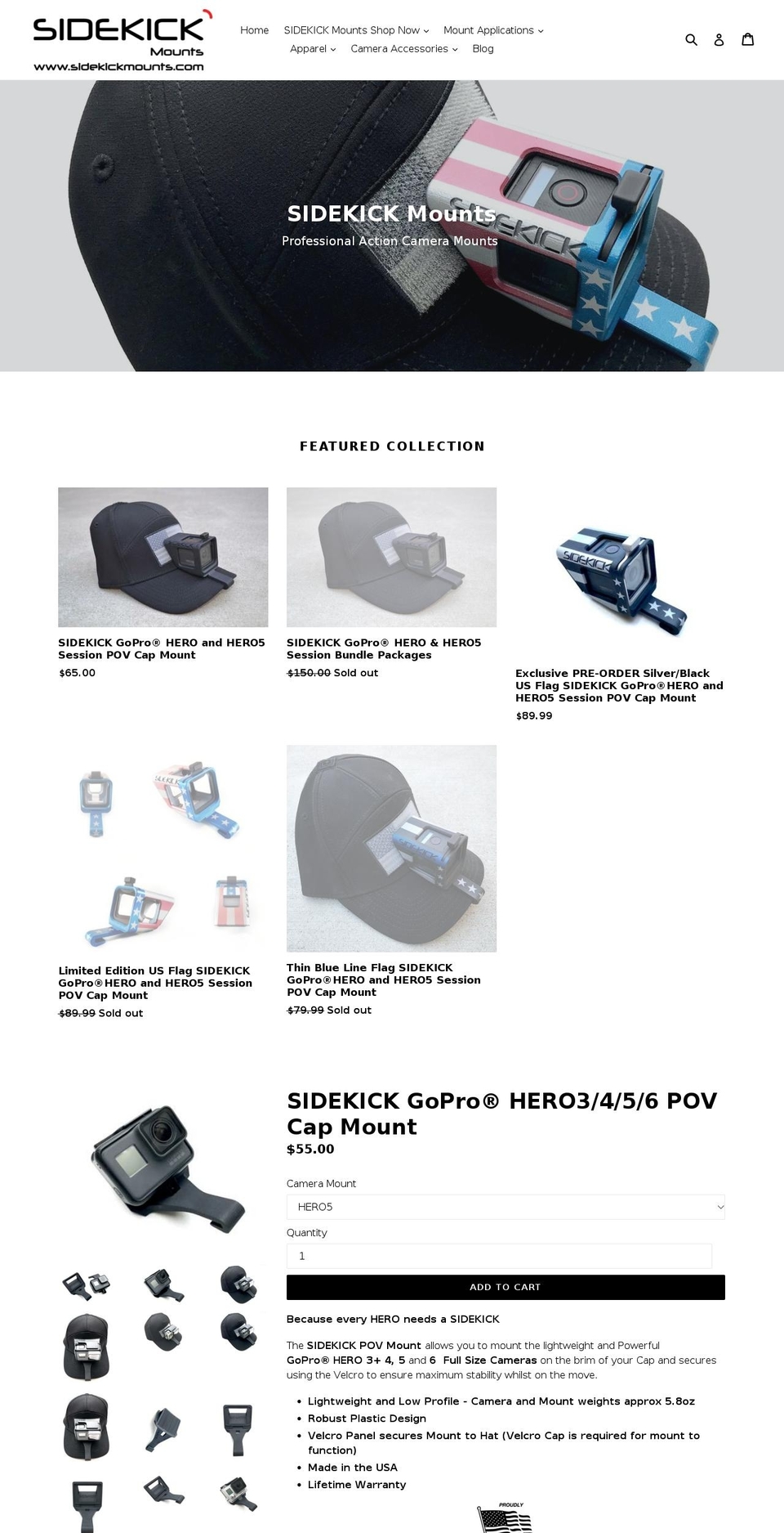 sidekickmounts.com shopify website screenshot