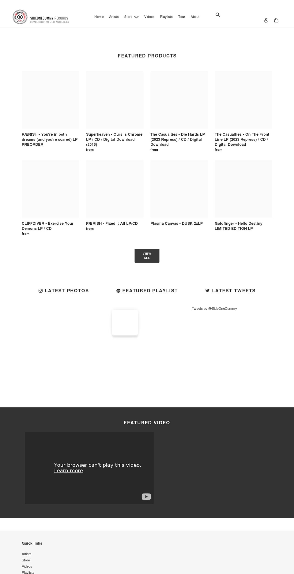 sideonedummy.myshopify.com shopify website screenshot