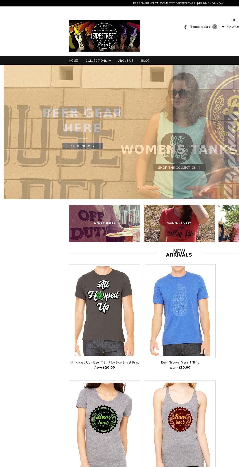 sidestreetprint.net shopify website screenshot