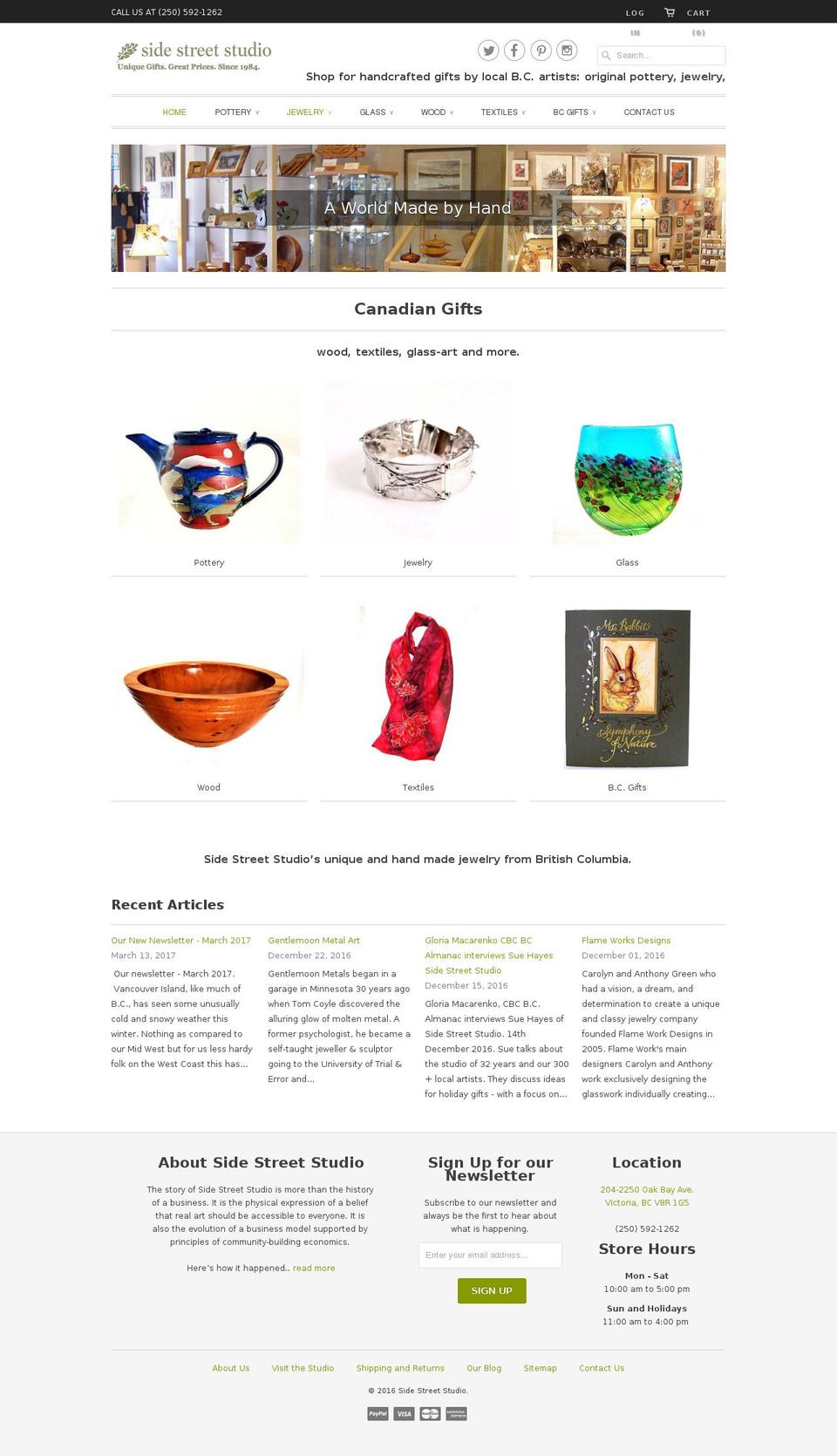 sidestreetstudio.com shopify website screenshot