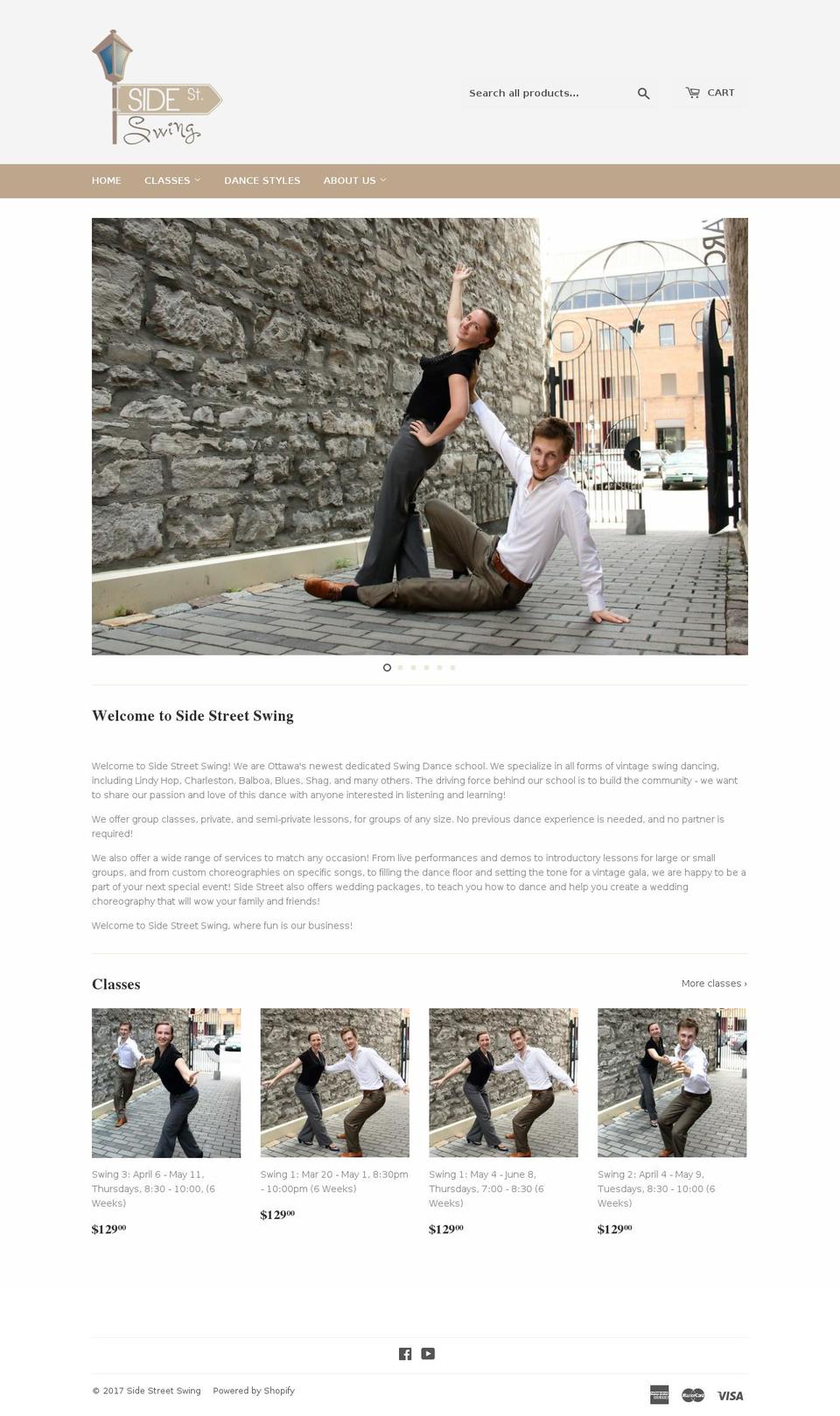 sidestreetswing.com shopify website screenshot