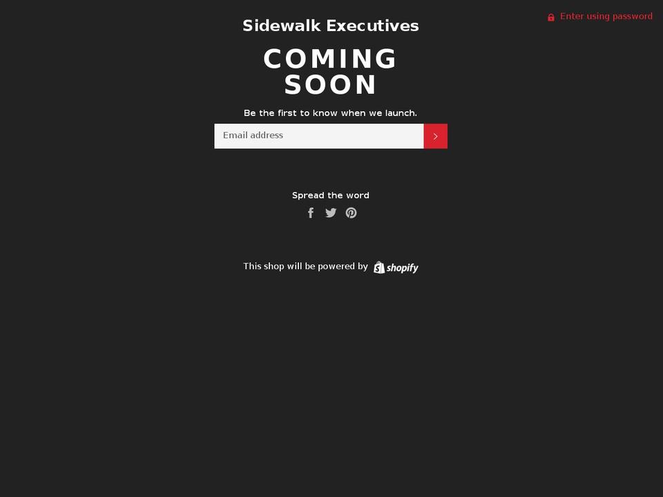 sidewalkexecutives.com — Shopify storefront screenshot