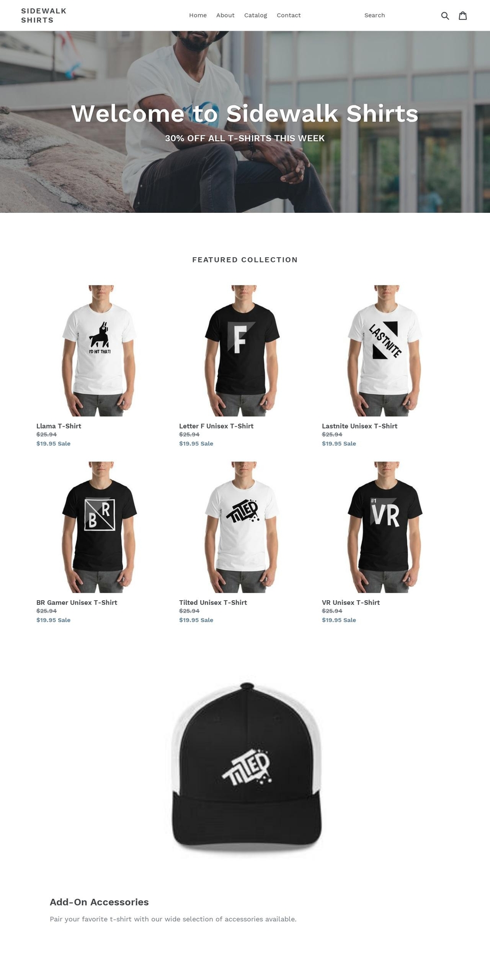 sidewalkshirts.com — Shopify storefront screenshot