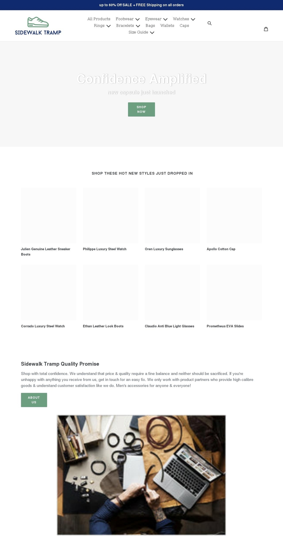 sidewalktramp.com shopify website screenshot
