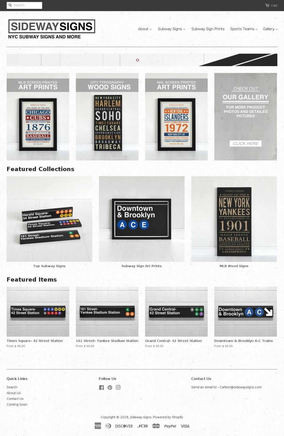 sidewaysigns.com — Shopify storefront screenshot
