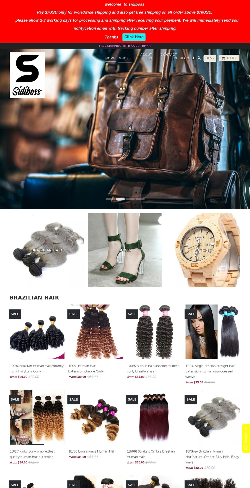 sidiboss.com — Shopify storefront screenshot