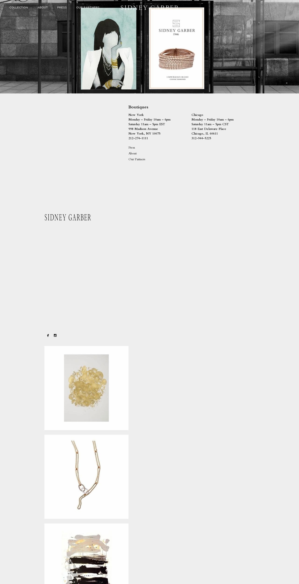 sidneygarber.com shopify website screenshot