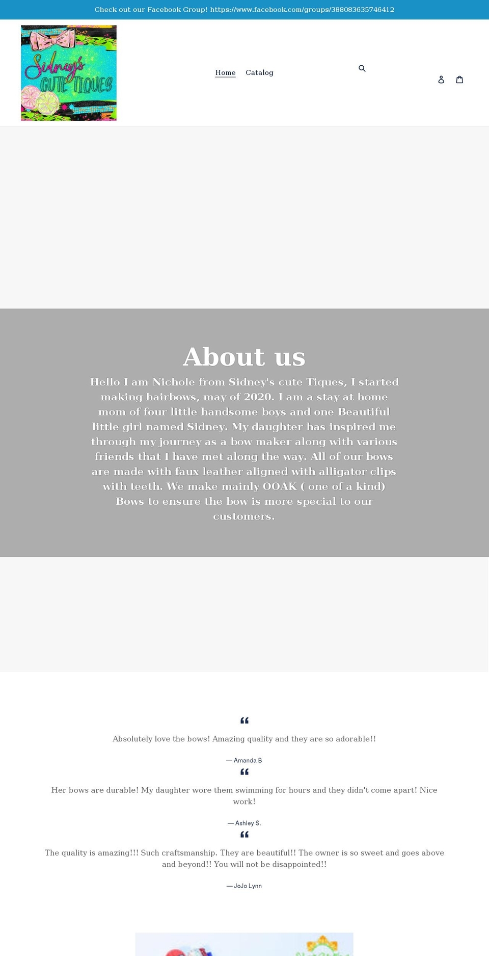 sidneyscutetiques.com shopify website screenshot