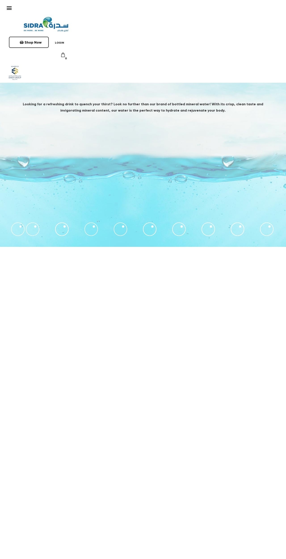 sidrawater.com shopify website screenshot