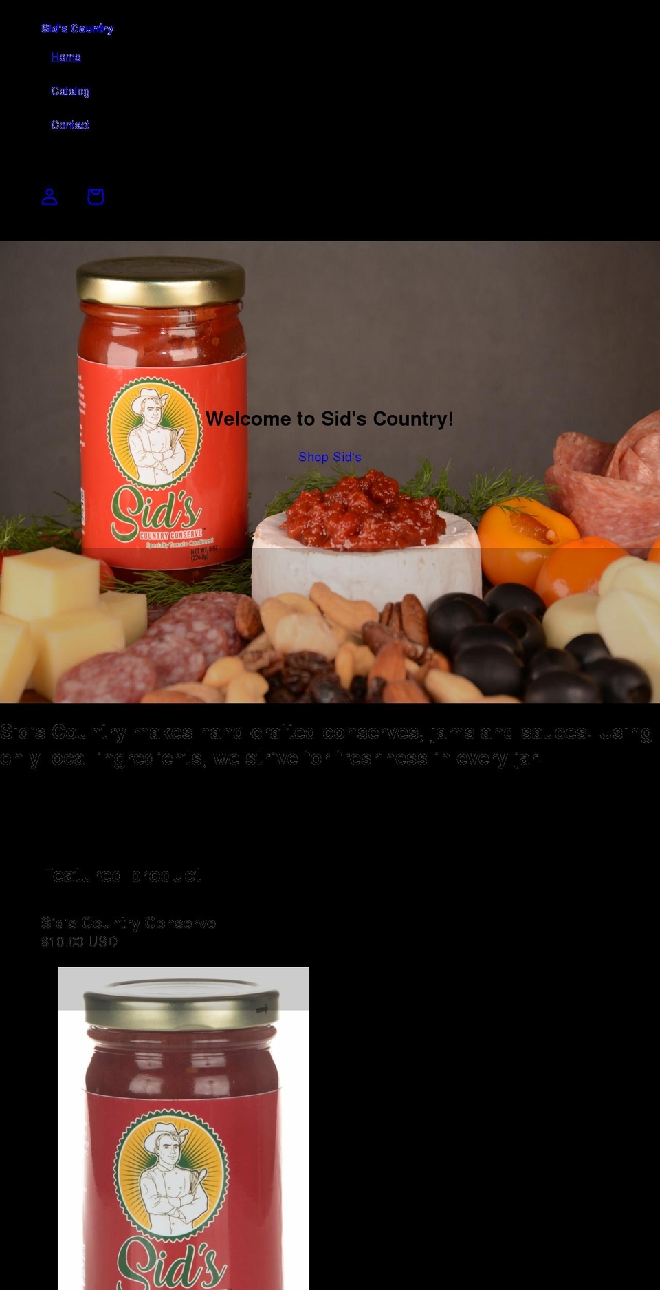 sidscountry.com shopify website screenshot