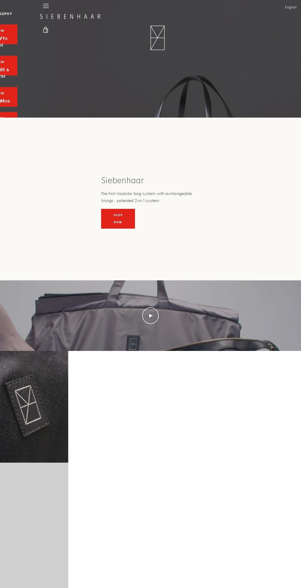 siebenhaar-bags.com shopify website screenshot