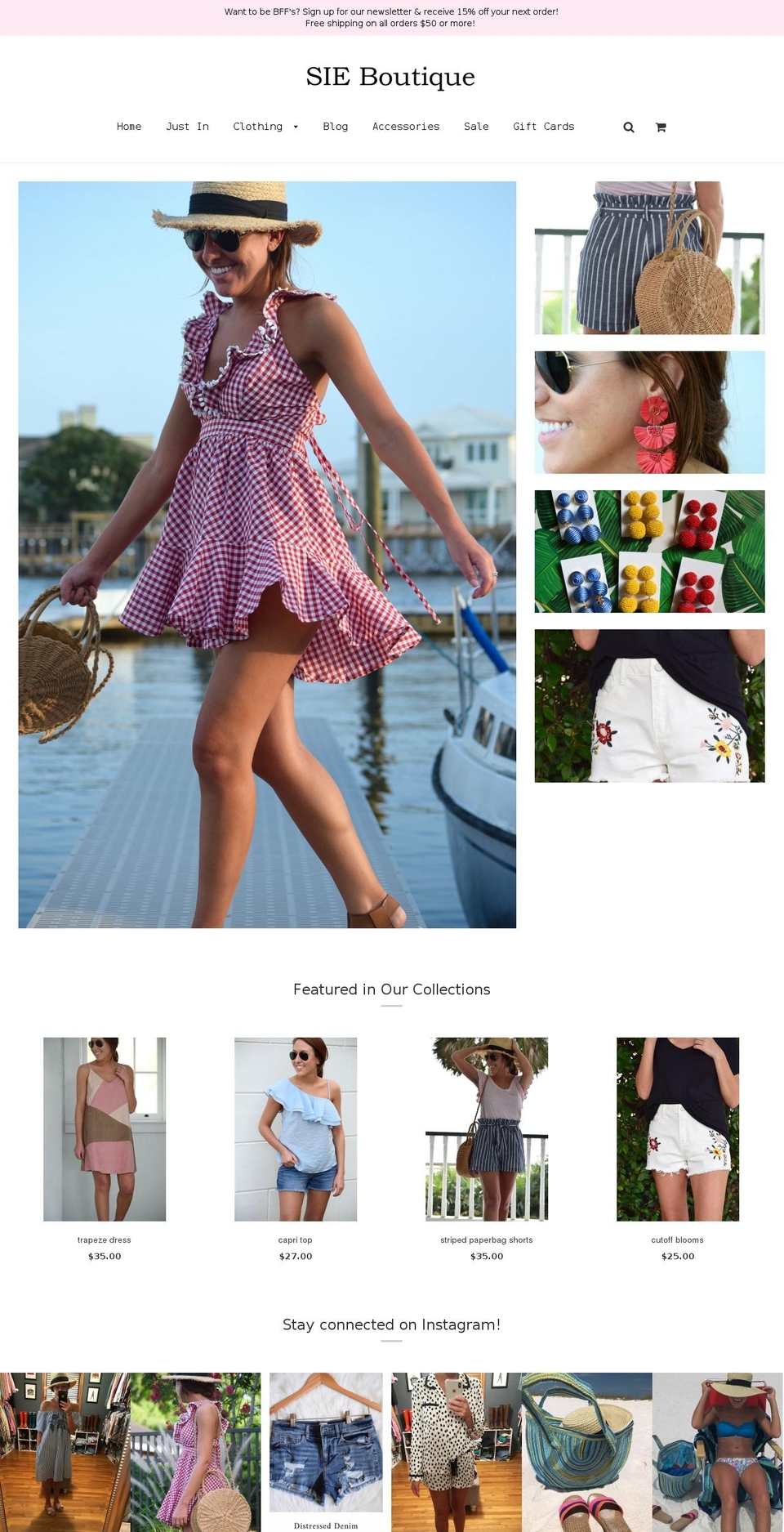 sieboutique.com shopify website screenshot