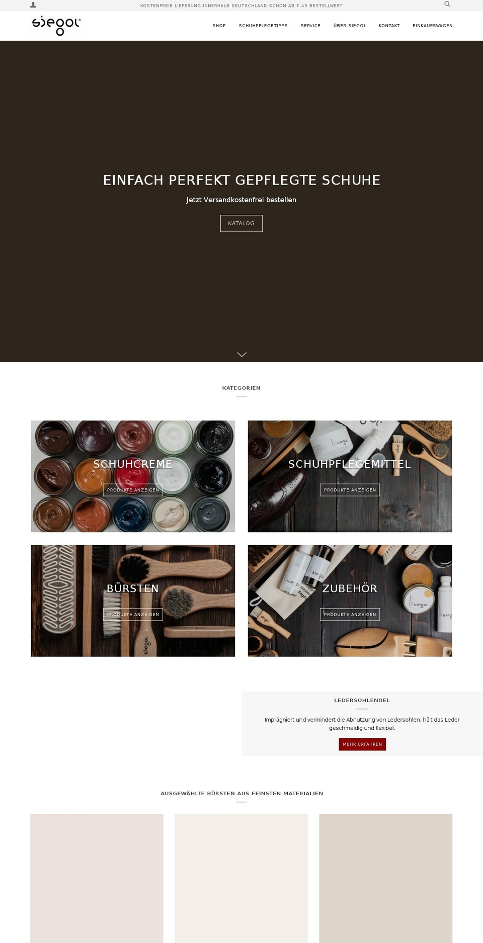 siegol.de shopify website screenshot