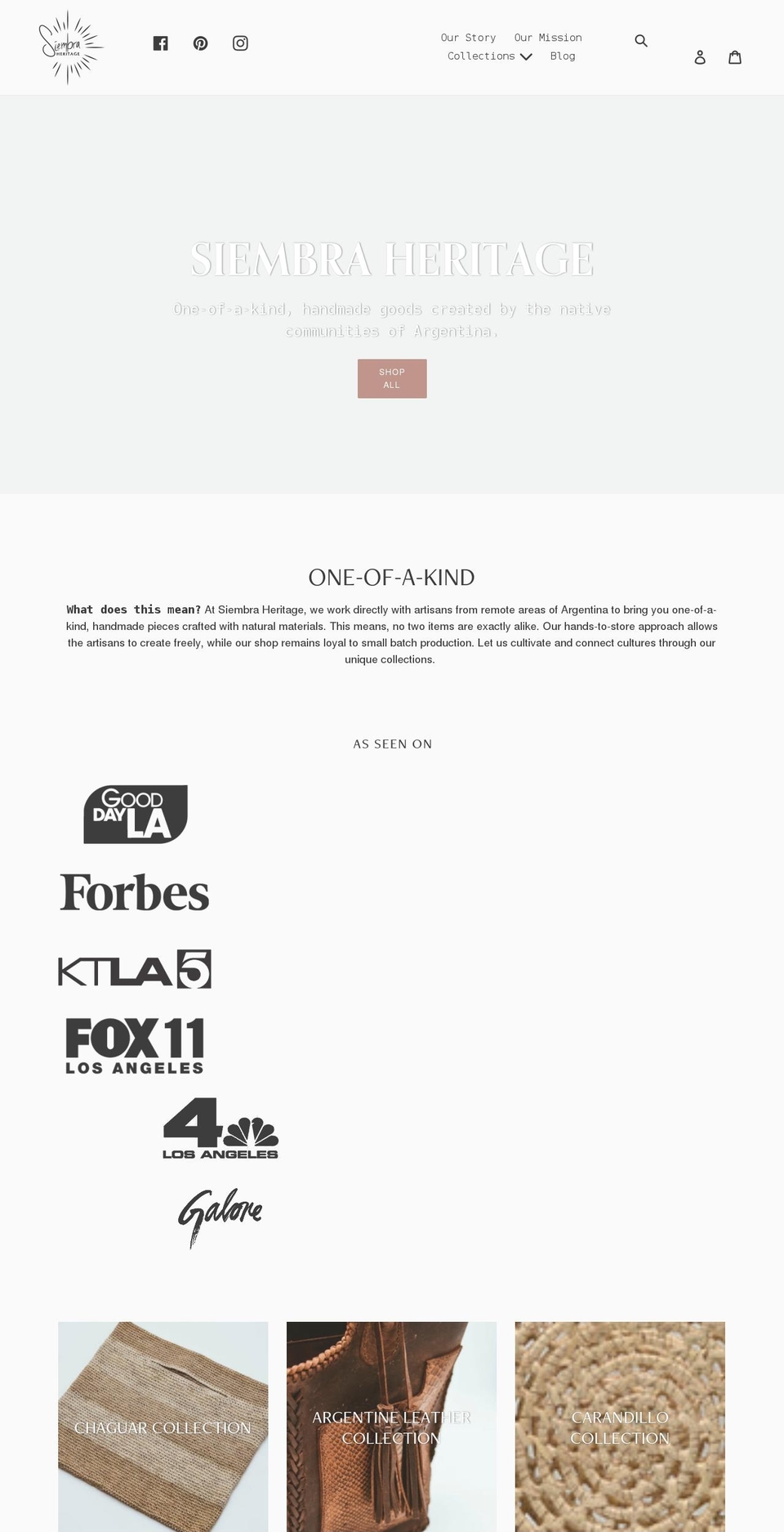 siembraheritage.com shopify website screenshot
