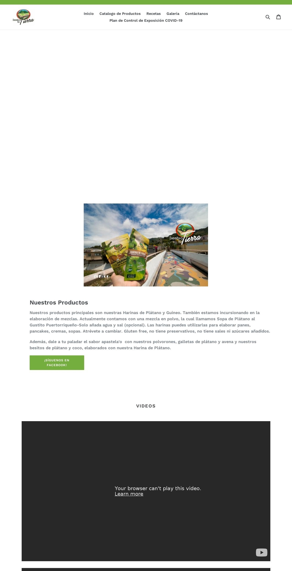 siembralatierra.com shopify website screenshot