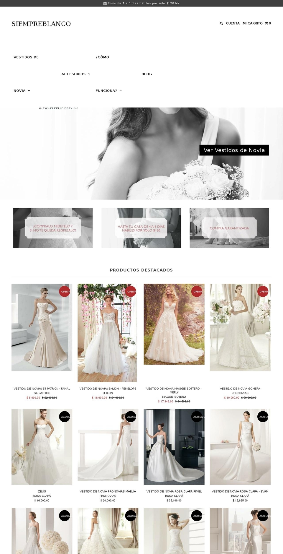 siempreblanco.com shopify website screenshot