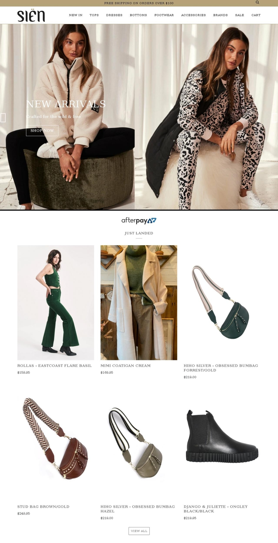 sienclothing.com shopify website screenshot