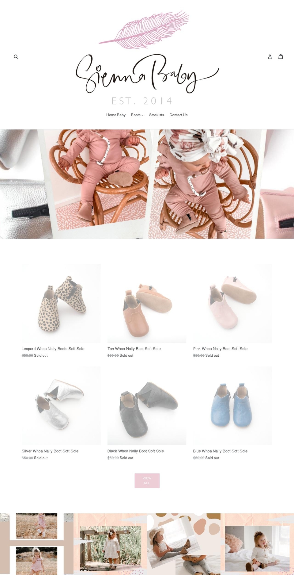 siennababyshop.com shopify website screenshot