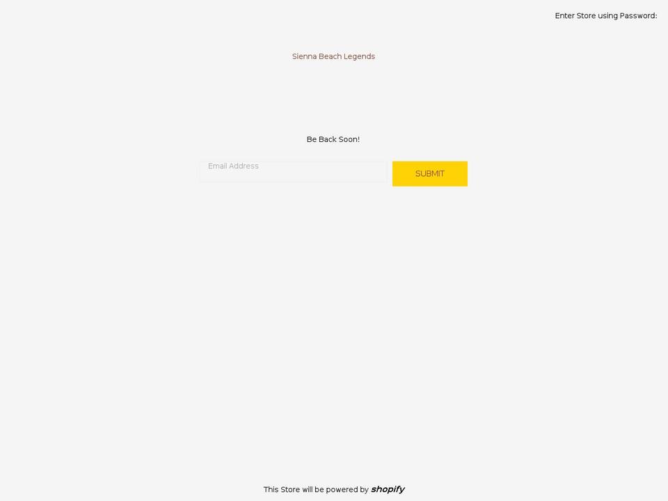 Legend Shopify theme site example siennabeachlegends.com