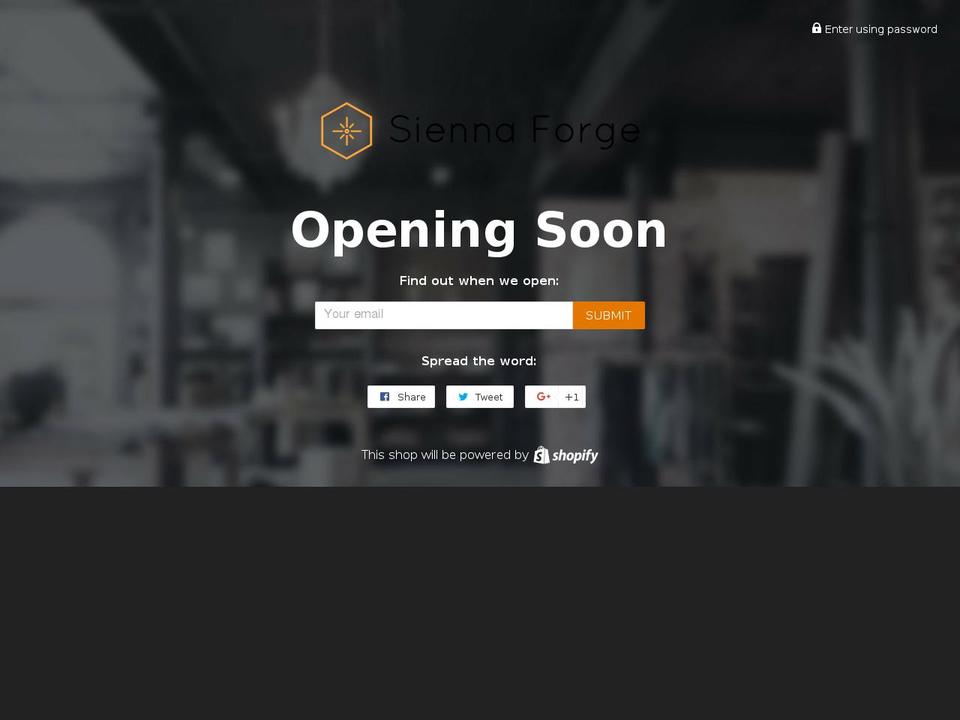 siennaforge.com shopify website screenshot