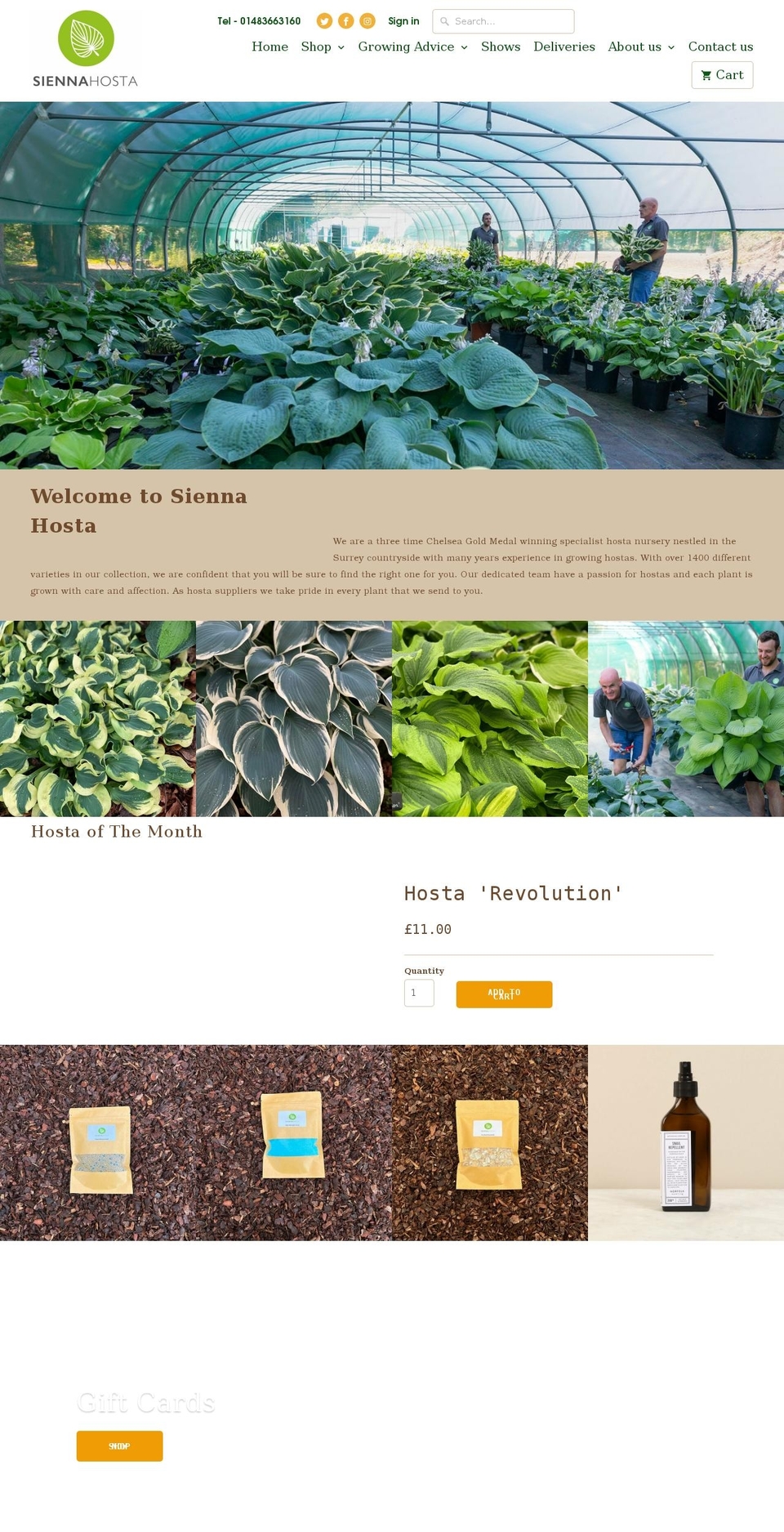 siennahosta.co.uk shopify website screenshot