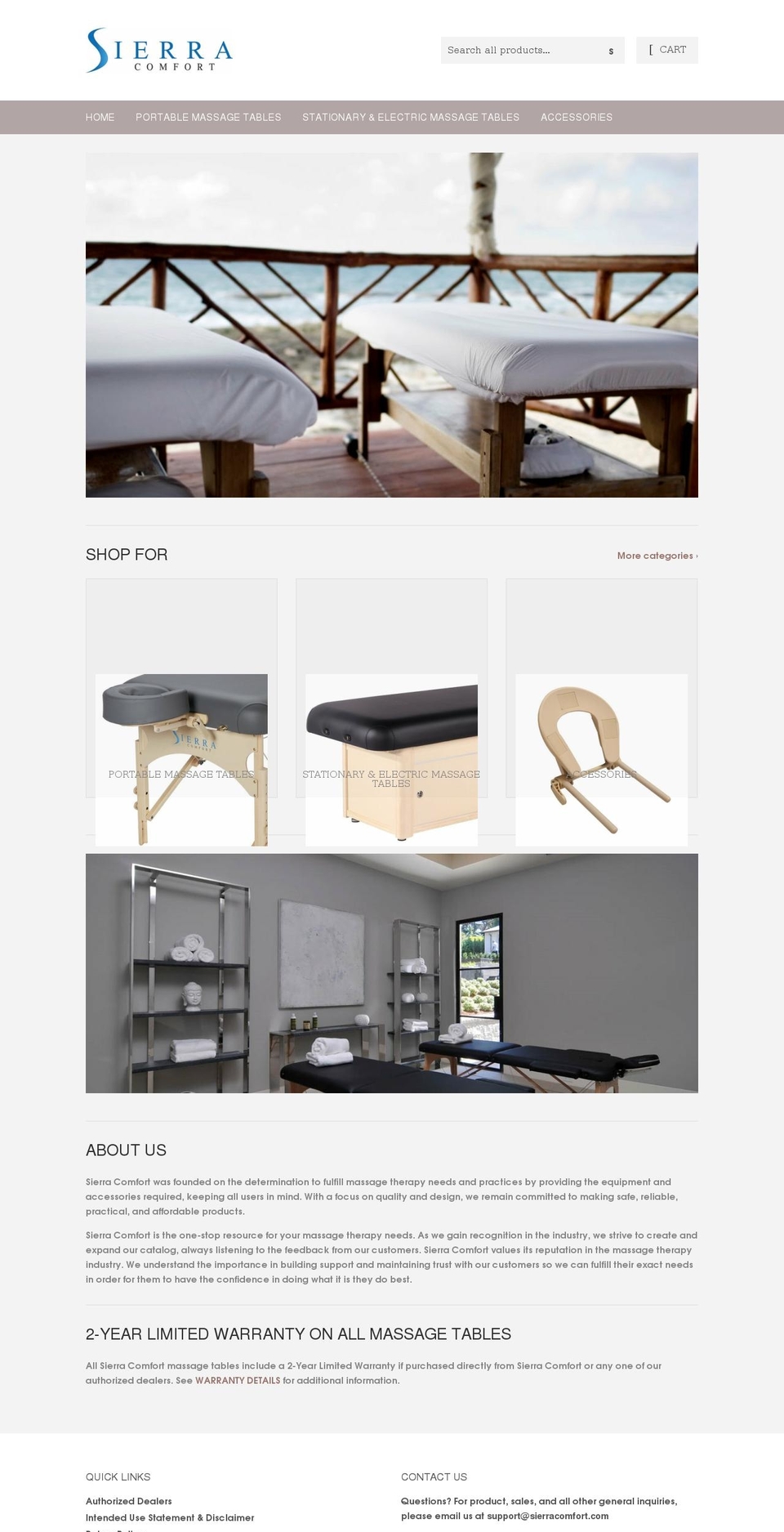 sierracomfort.com shopify website screenshot