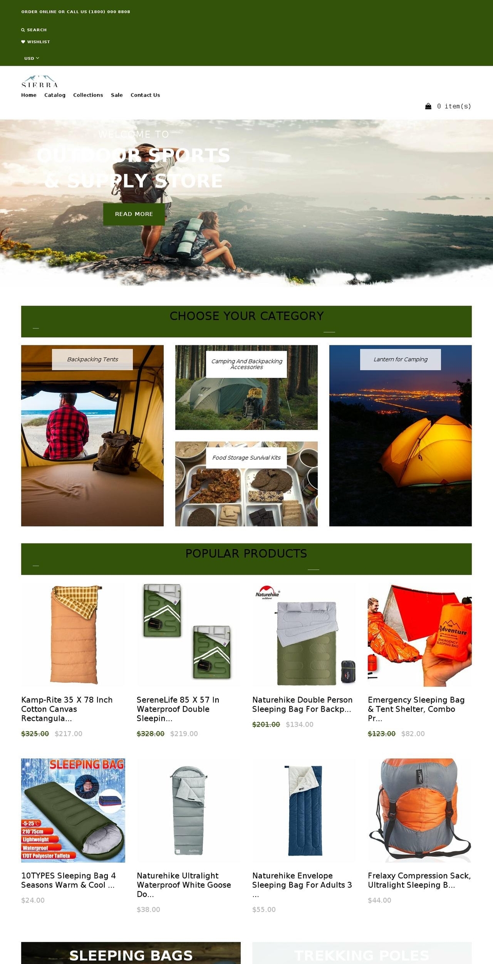 sierraoutdoorsports.com shopify website screenshot