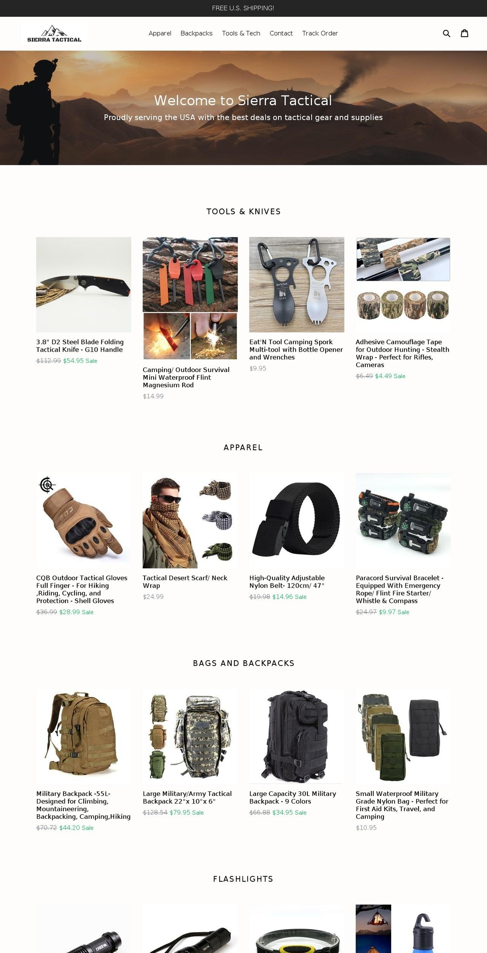 sierratactical.net shopify website screenshot