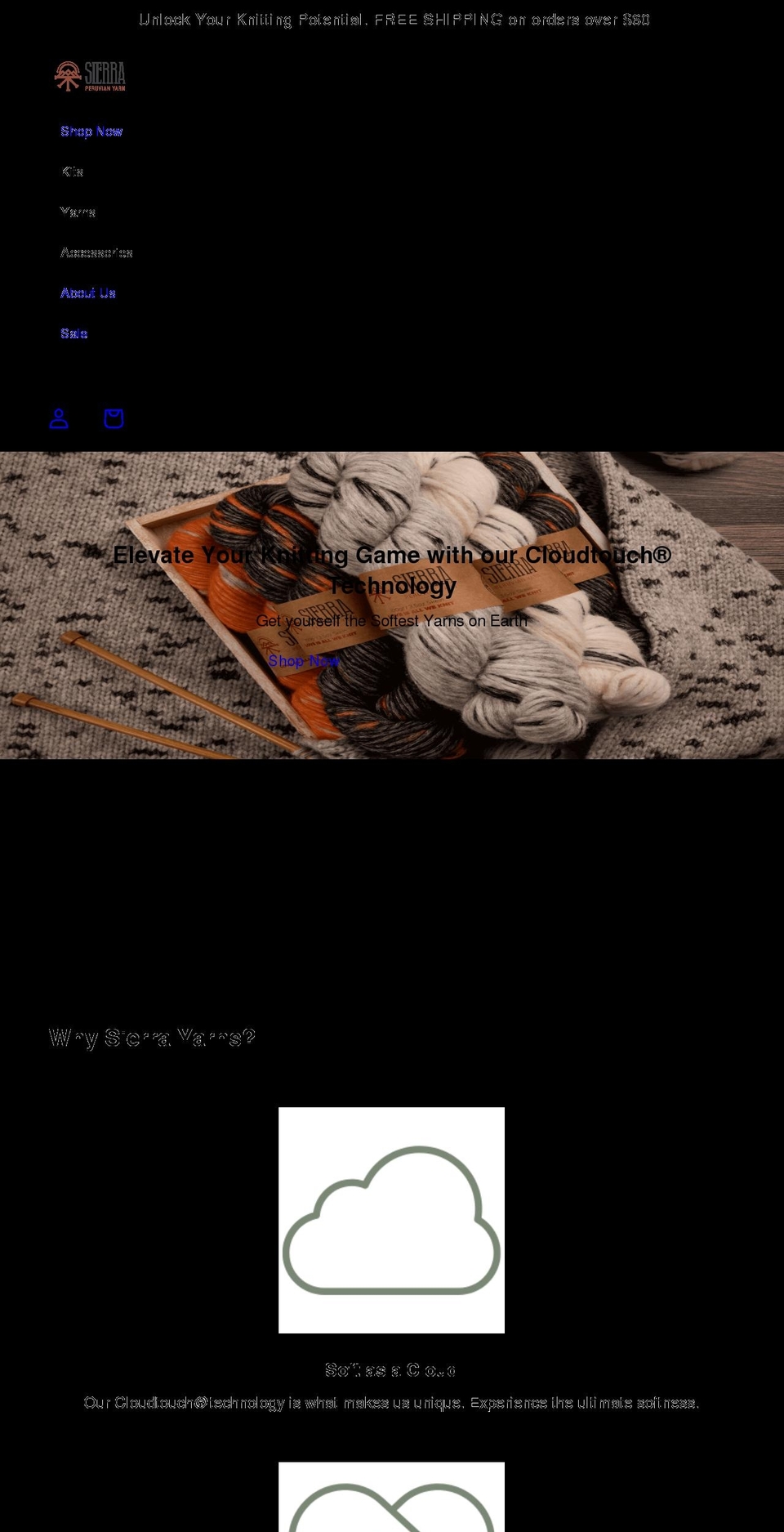 sierrayarn.com — Shopify storefront screenshot
