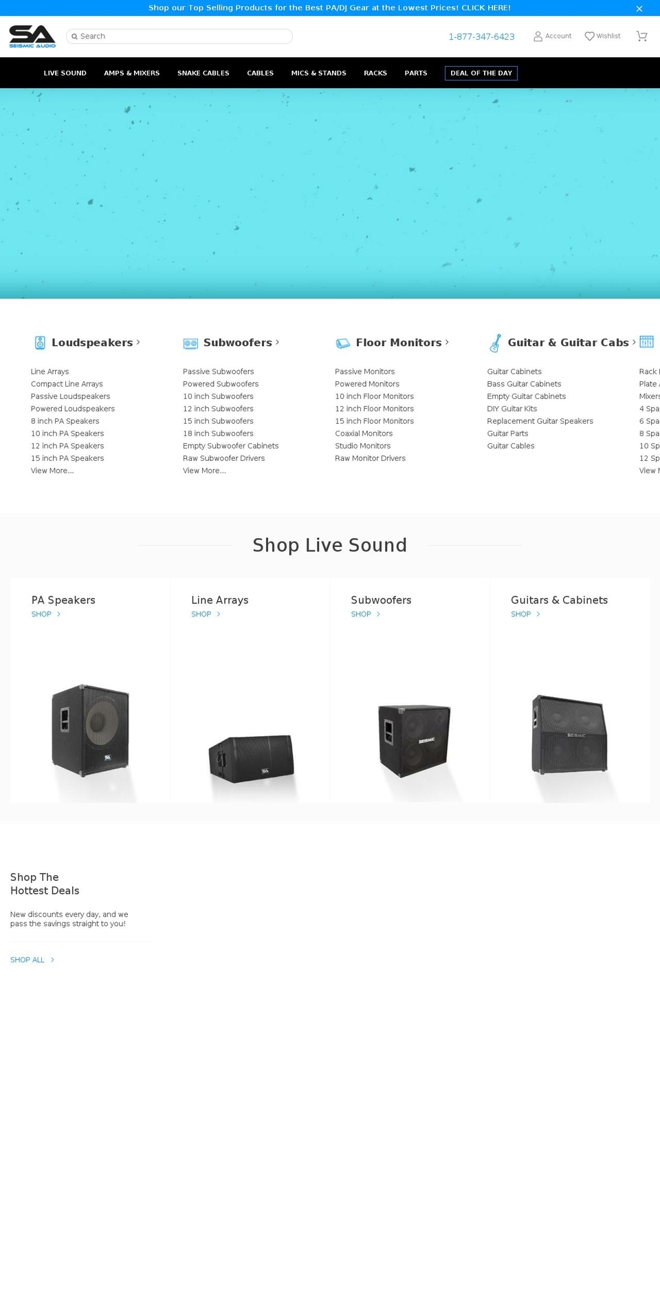siesmicaudio.com — Shopify storefront screenshot