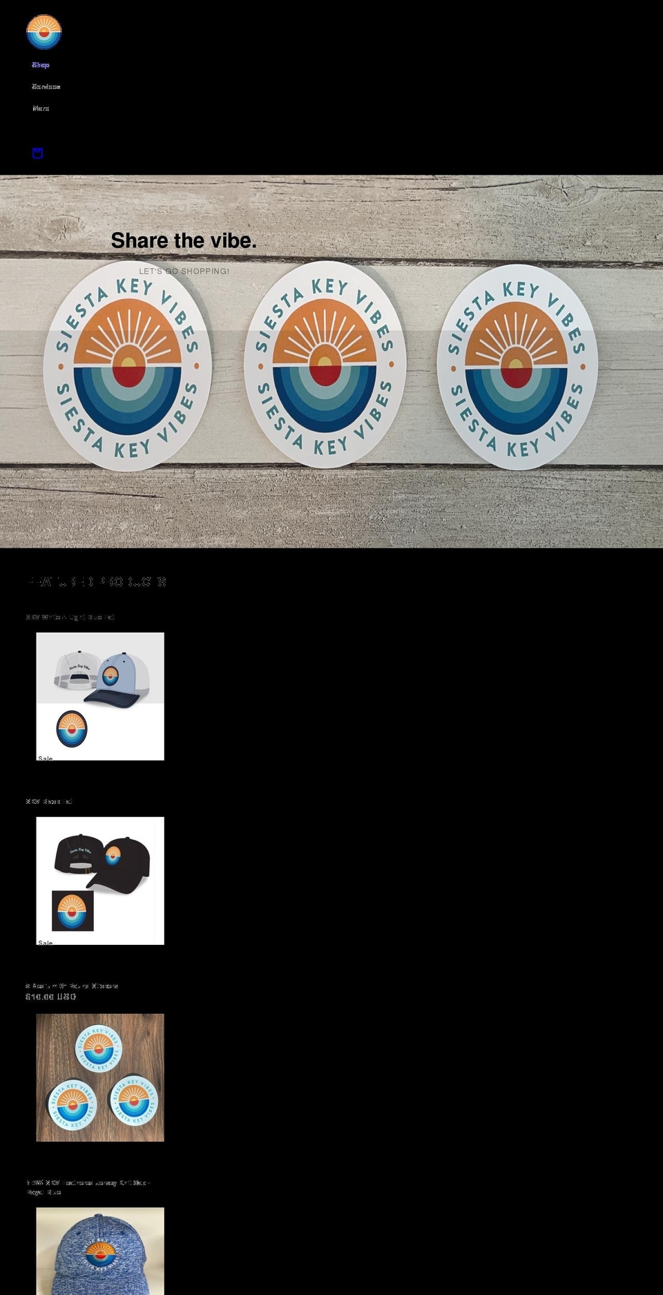 siestakeyvibes.com shopify website screenshot