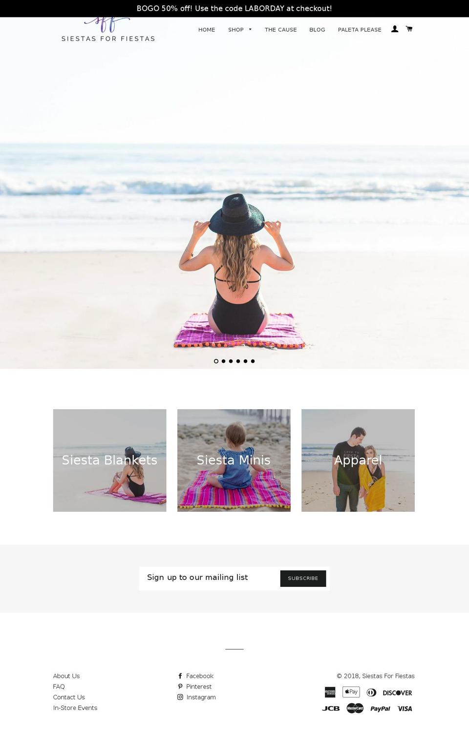 siestasforfiestas.com — Shopify storefront screenshot