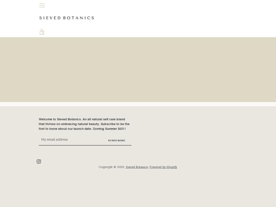 sievedbotanics.com shopify website screenshot