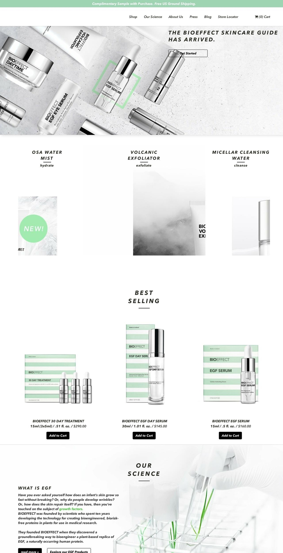 bio-effect Shopify theme site example sifcosmetics.com