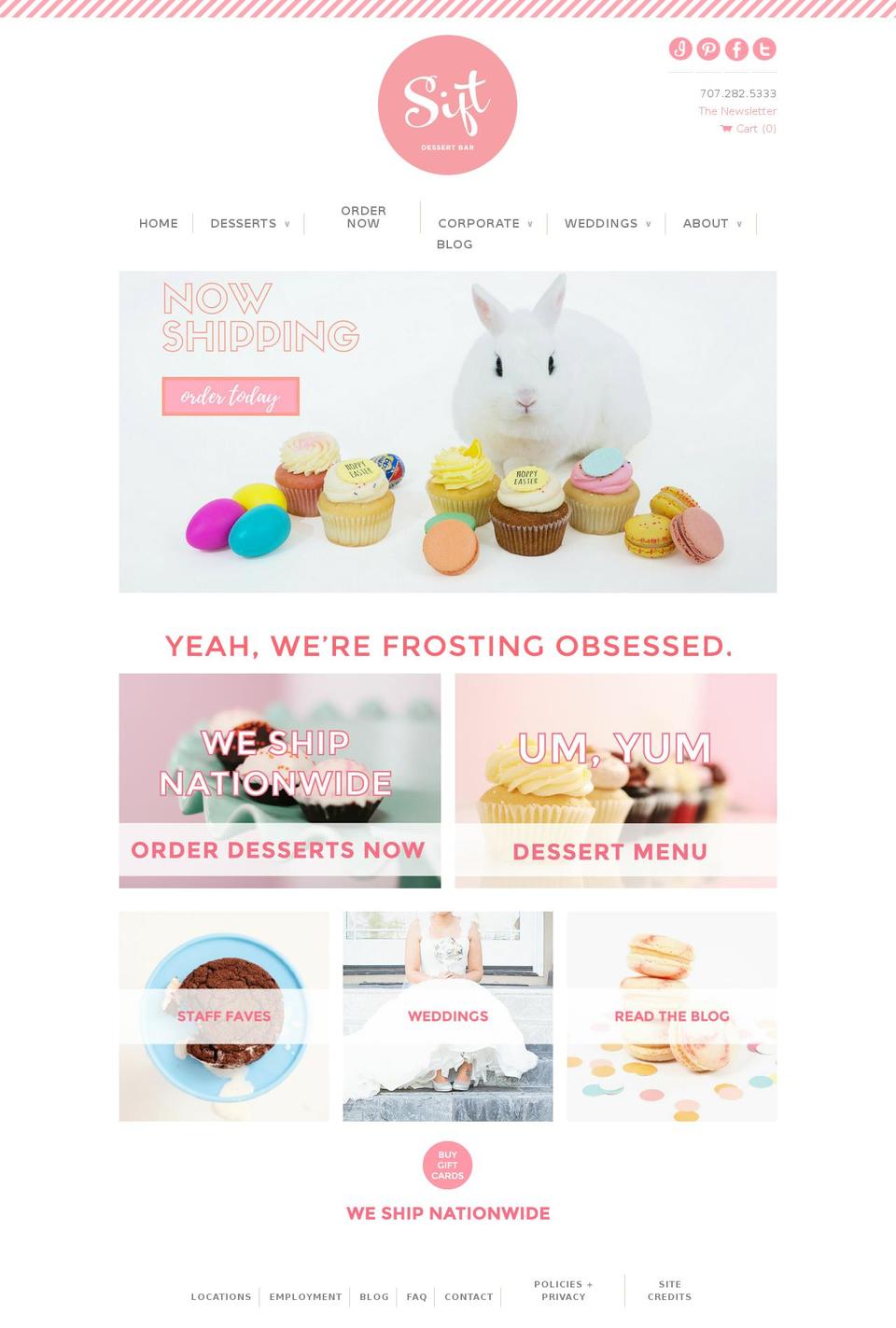 Paper Shopify theme site example siftdessertbar.com