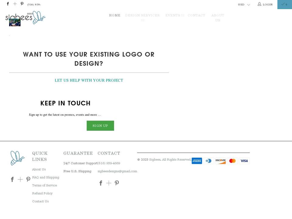 sigbees.com — Shopify storefront screenshot