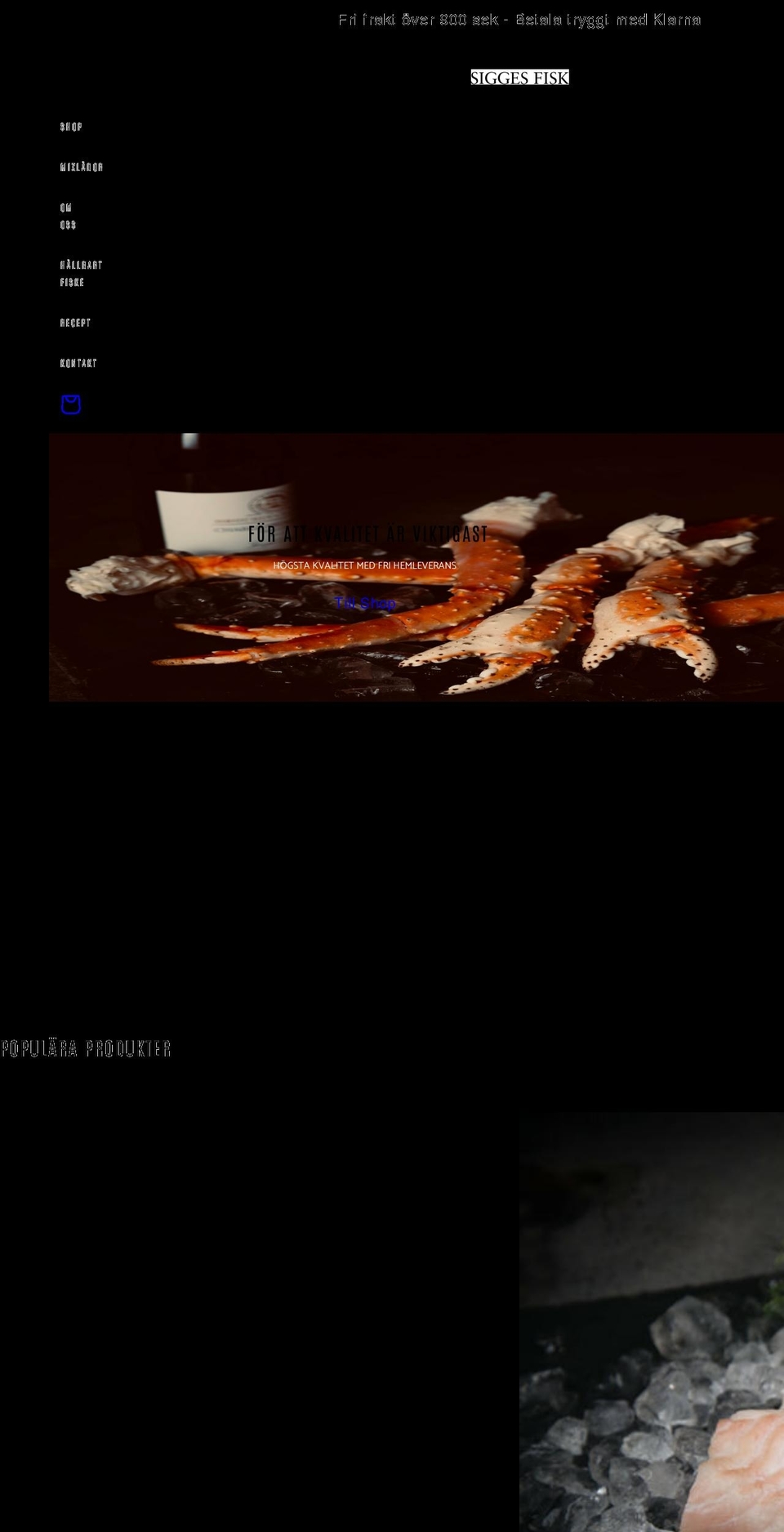 siggesfisk.se shopify website screenshot