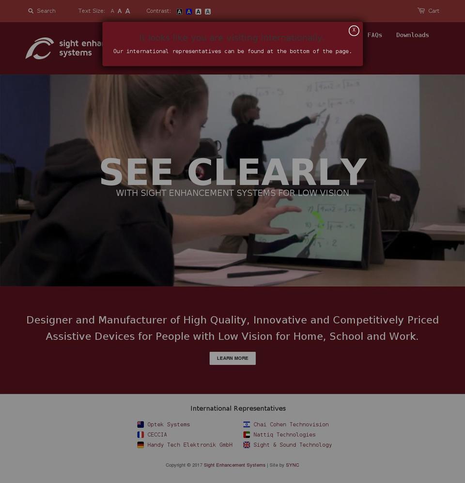 sightenhancement.com shopify website screenshot