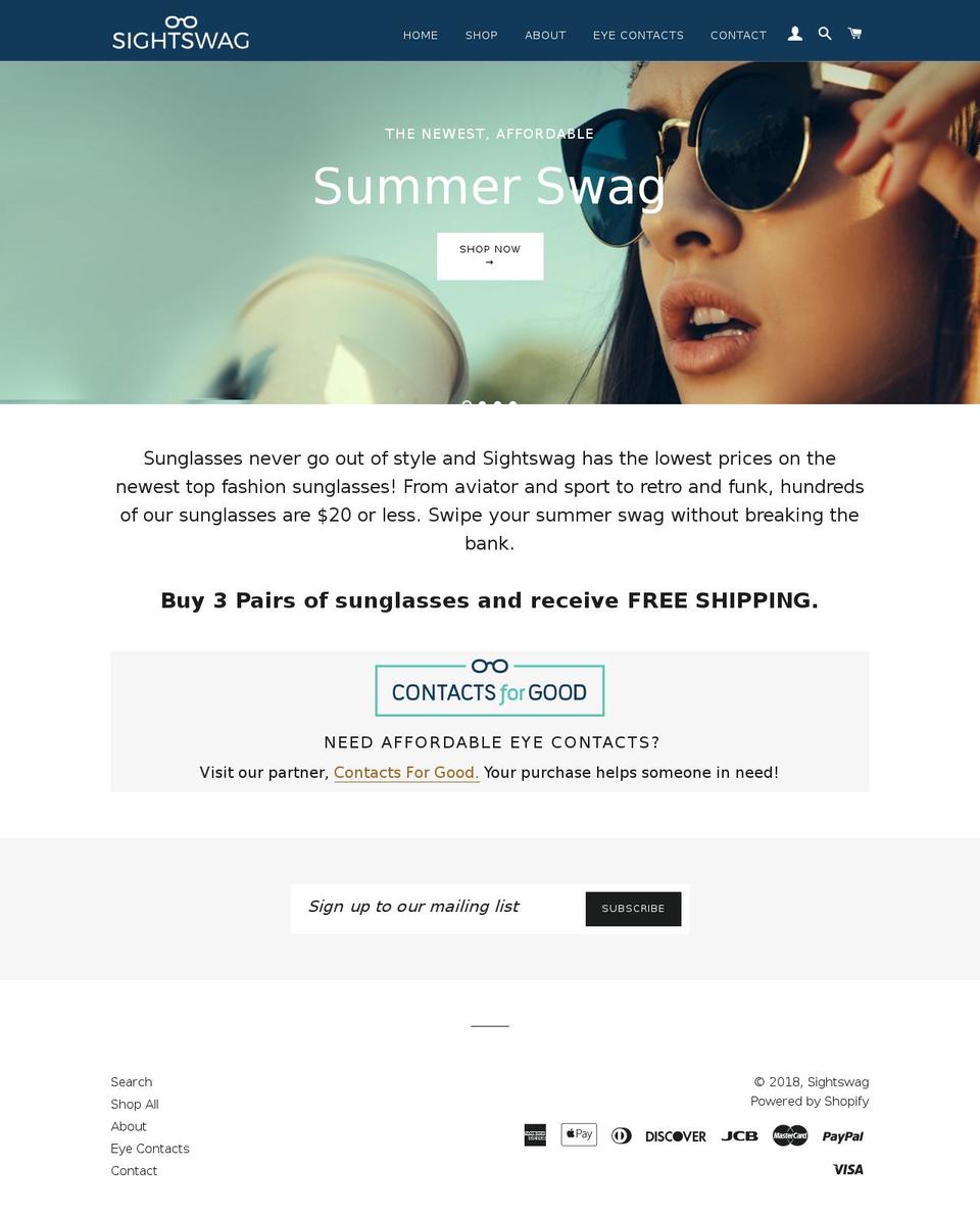 sightswag.com — Shopify storefront screenshot