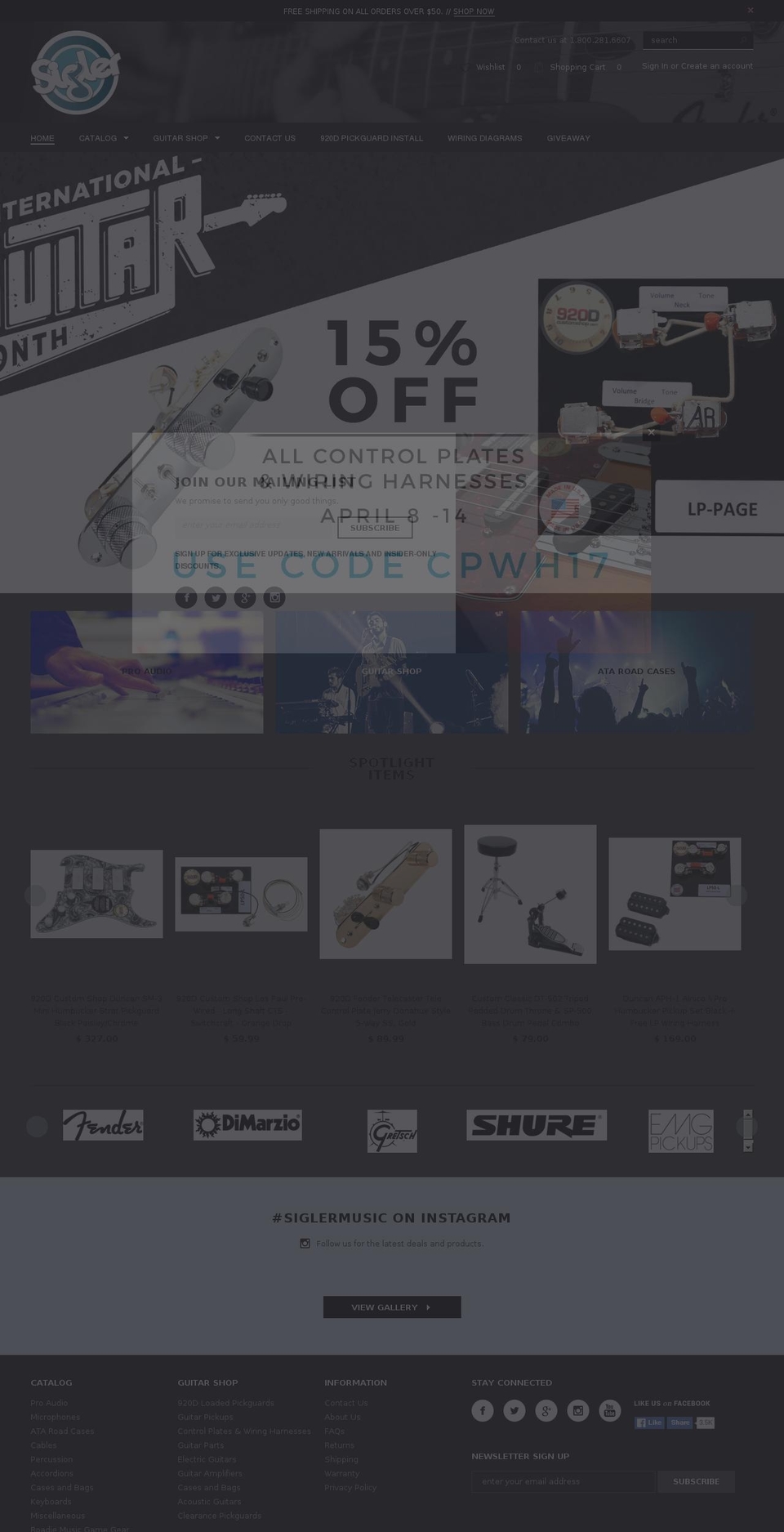 siglermusicfs.com shopify website screenshot