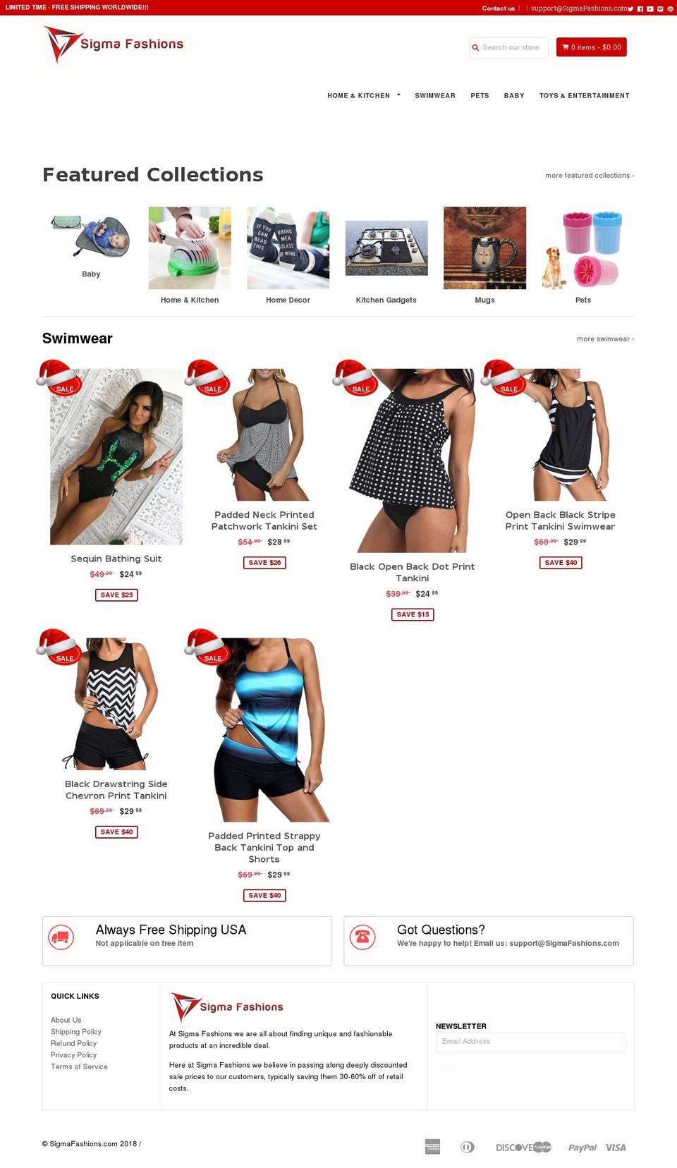 sigmafashions.com — Shopify storefront screenshot