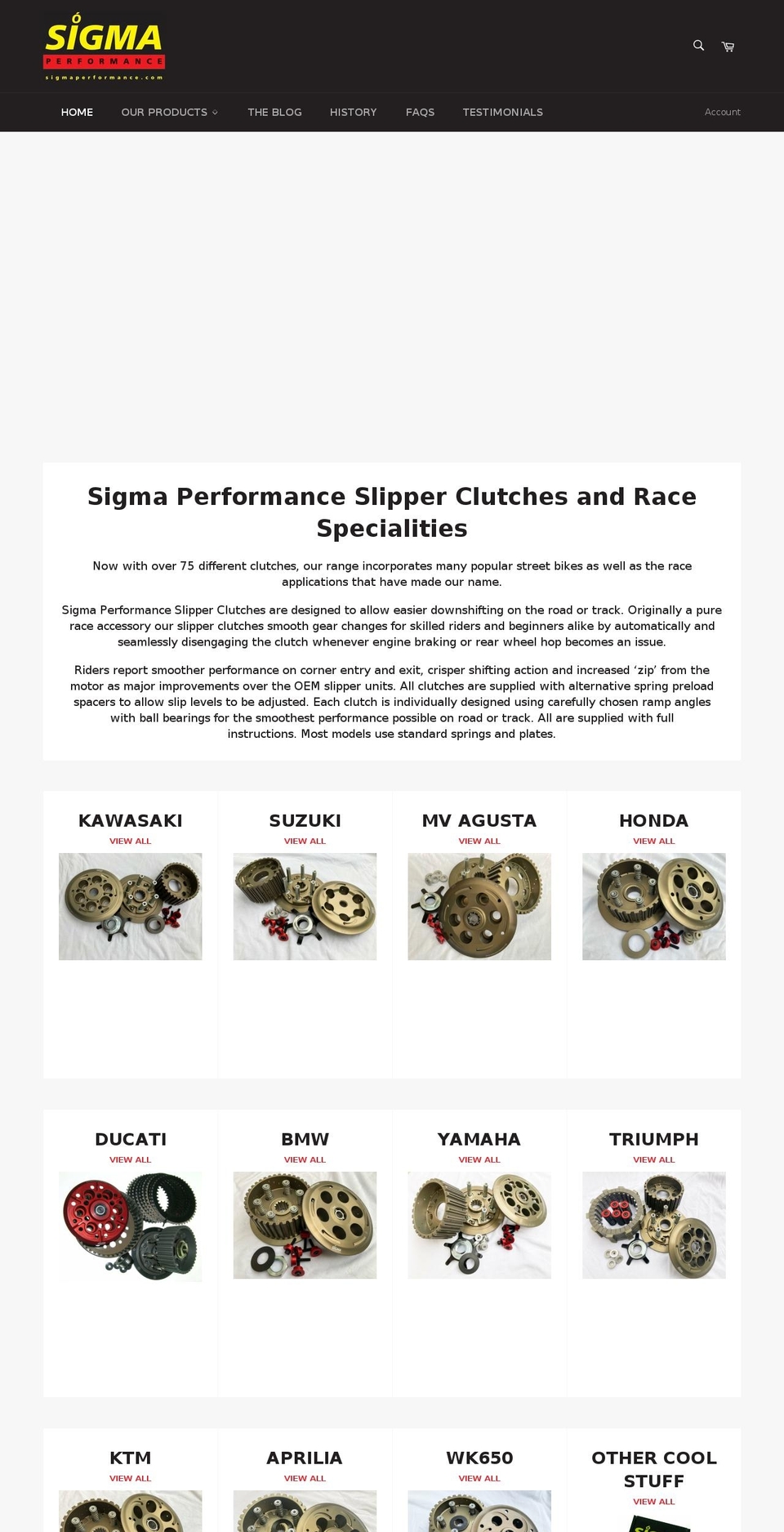 sigmaperformance.co.uk shopify website screenshot