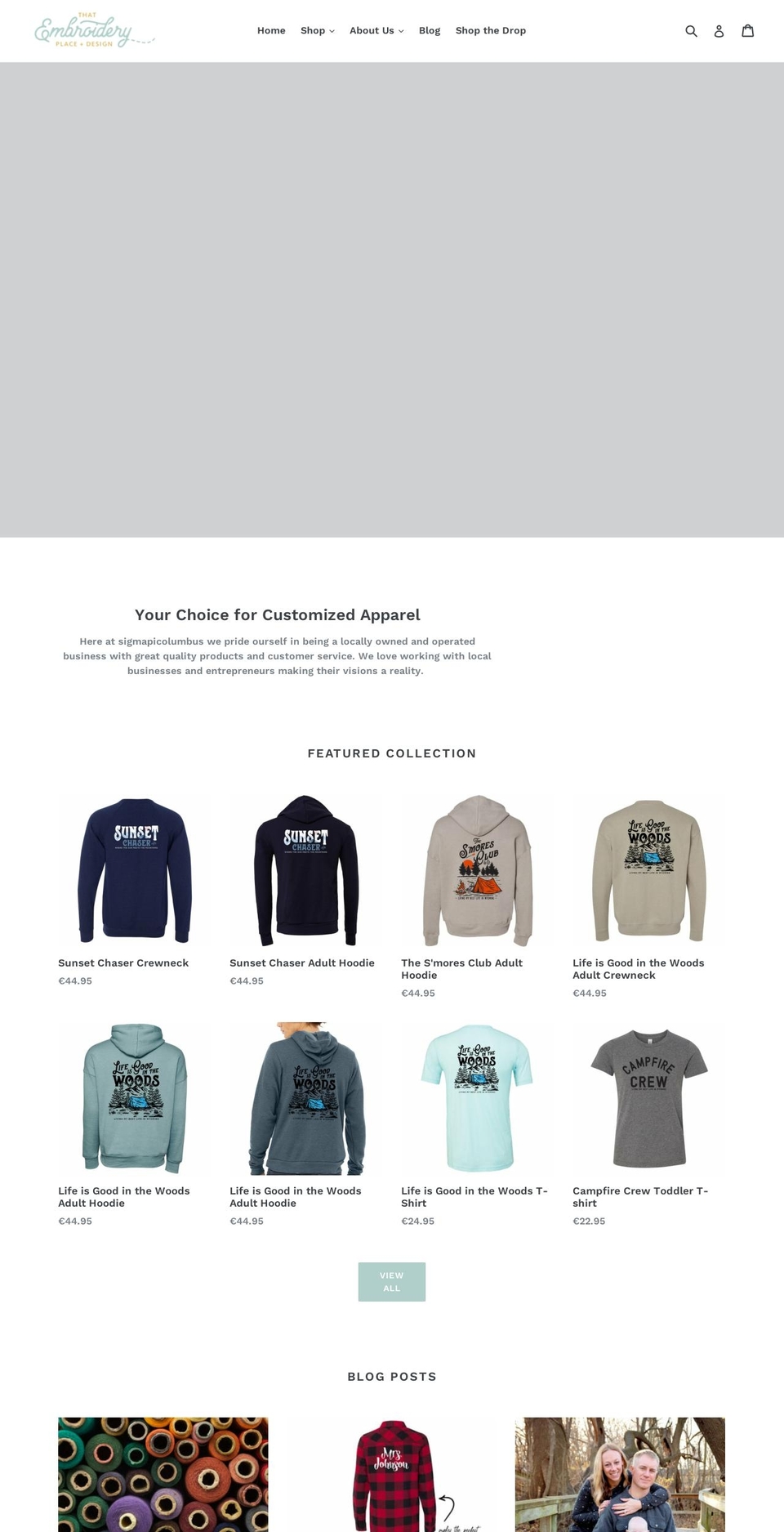 sigmapicolumbus.com shopify website screenshot