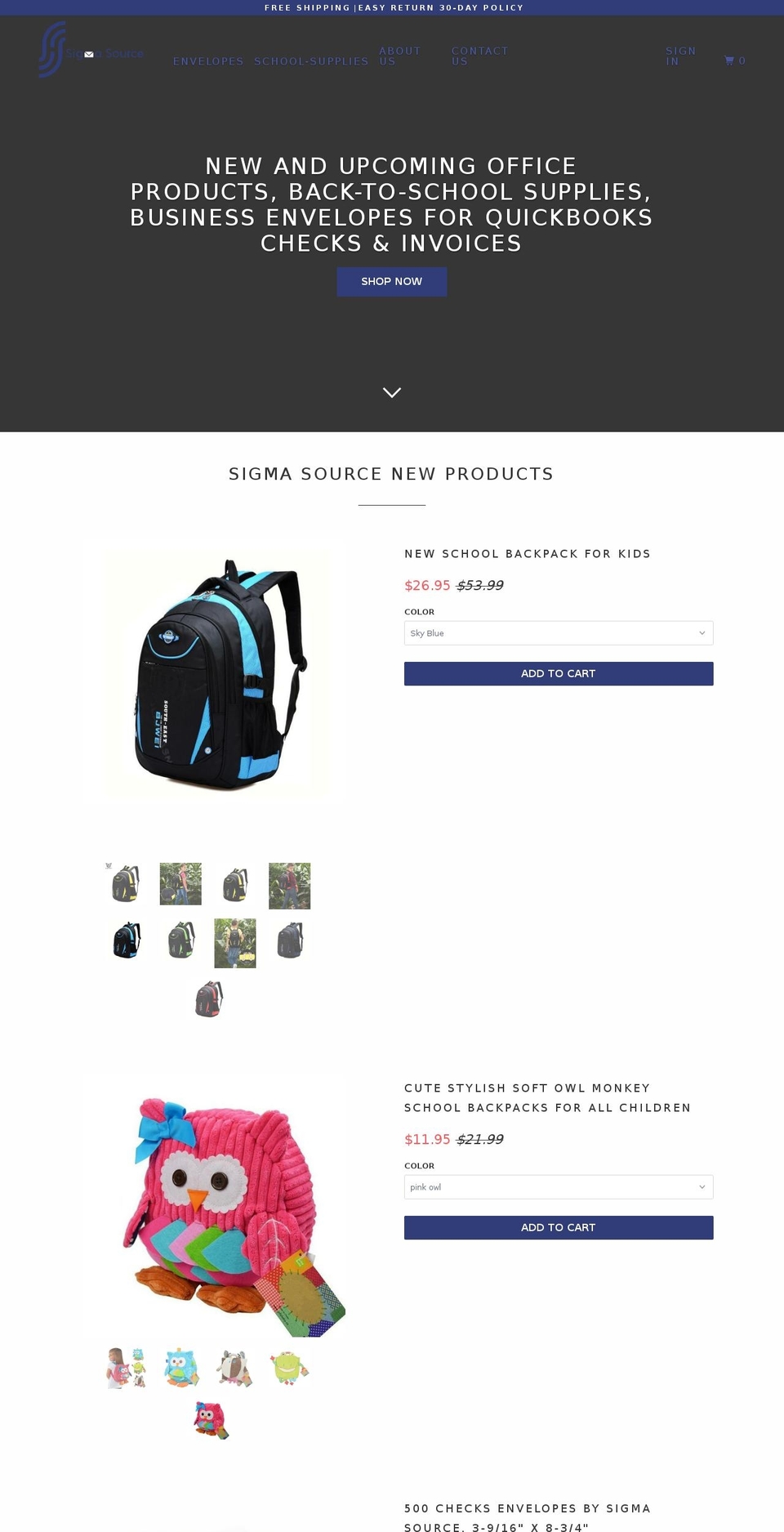 sigmasource.com — Shopify storefront screenshot
