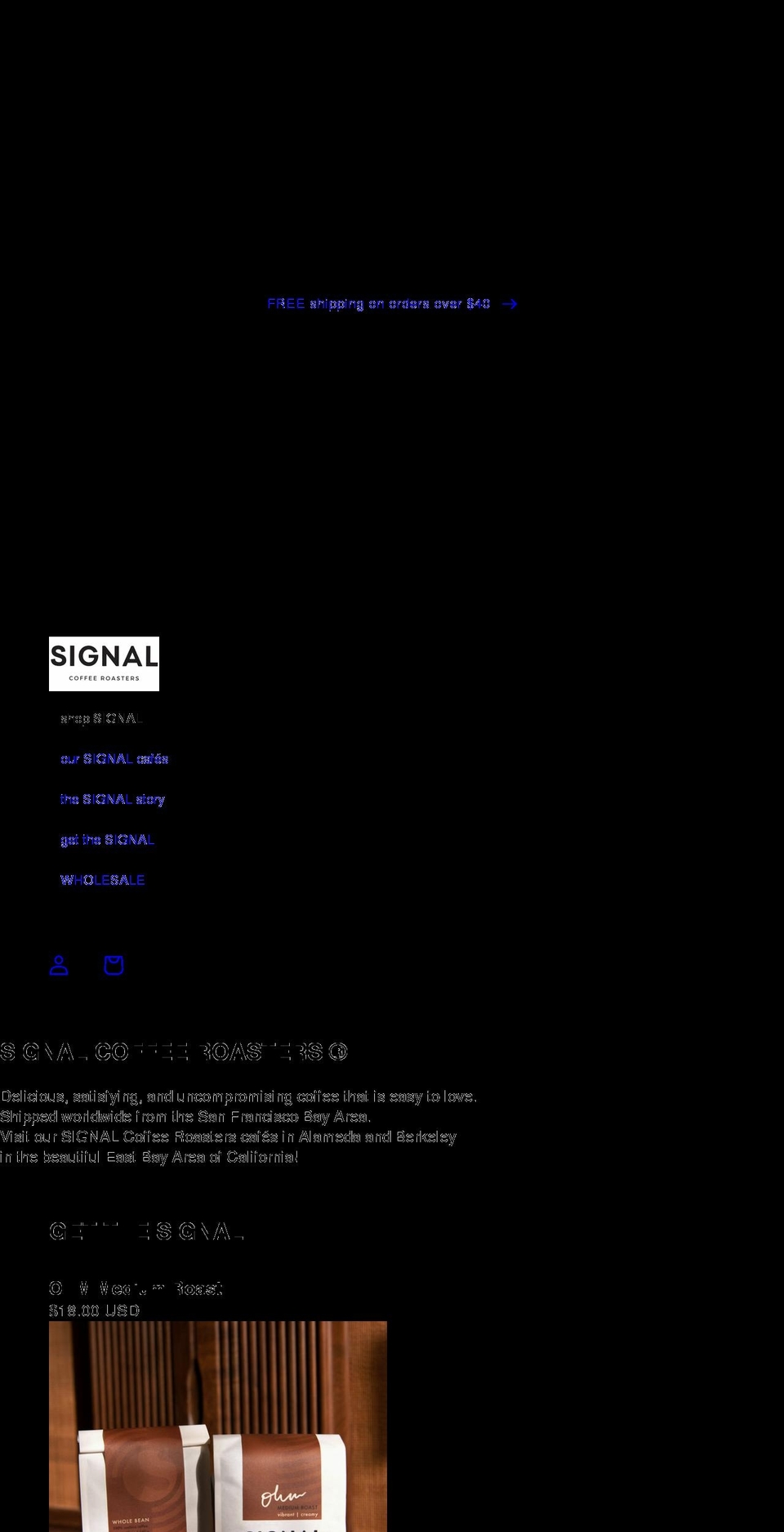 signalroasters.com shopify website screenshot