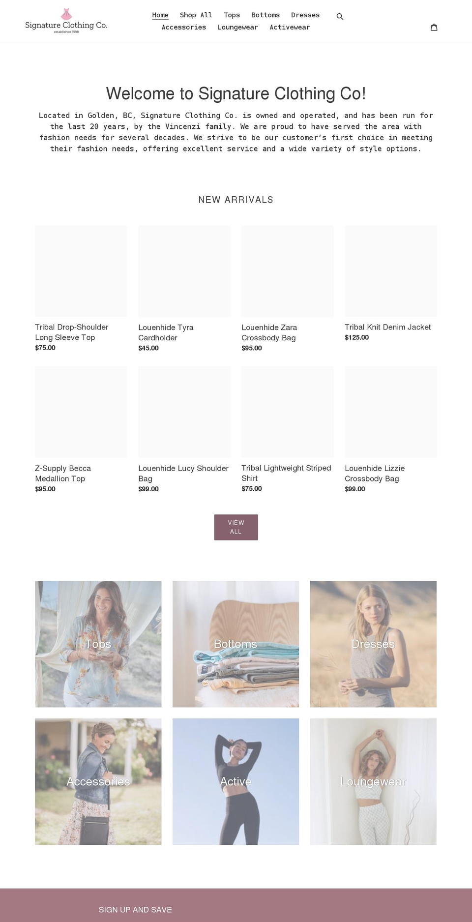 signature-clothing-co-store.myshopify.com shopify website screenshot