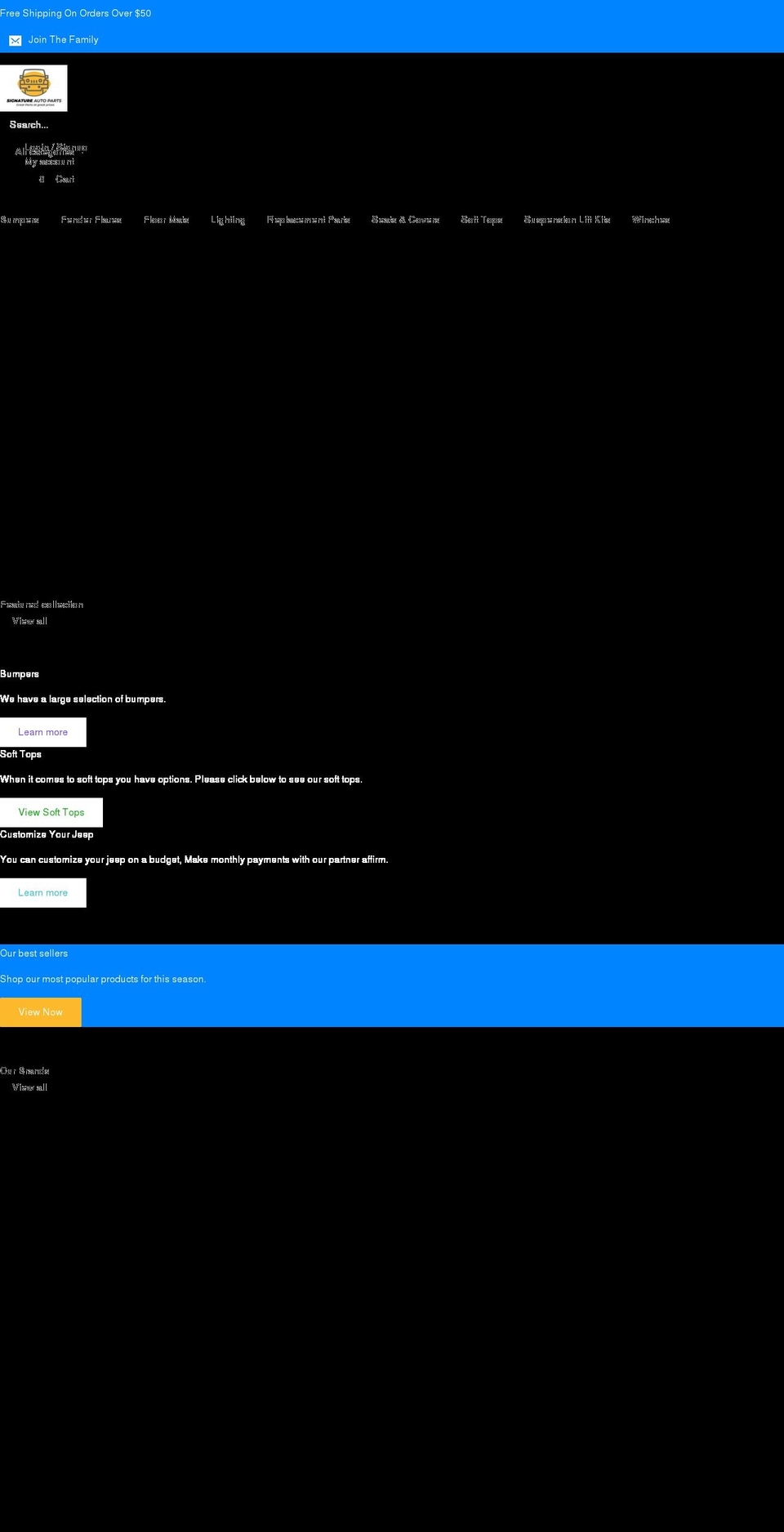 signatureautoparts.com shopify website screenshot